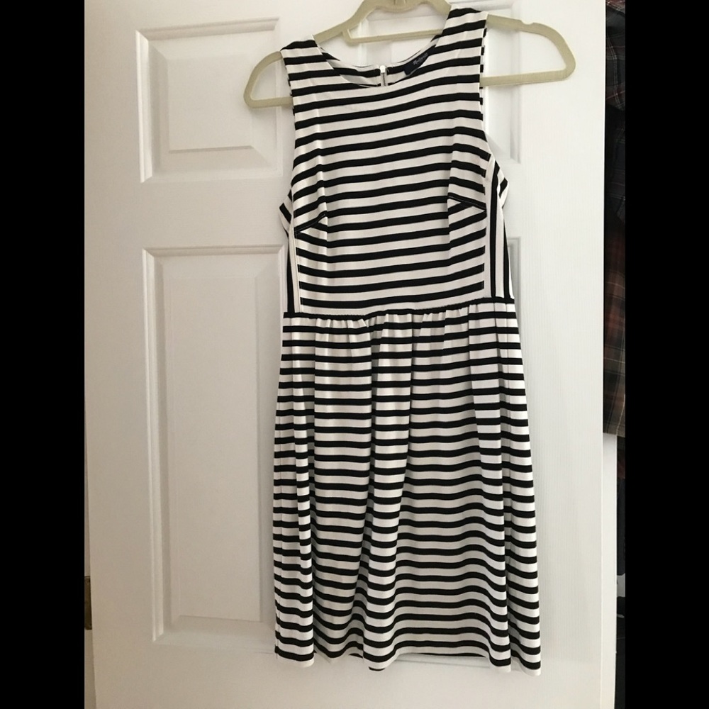 Madewell Black and White Striped Dress